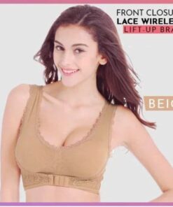 Reggiseno con sollevamento in pizzo con fibbia laterale senza fili e incrocio frontale