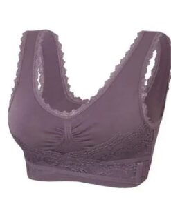 Reggiseno push-up in pizzo con cinturino anteriore regolabile