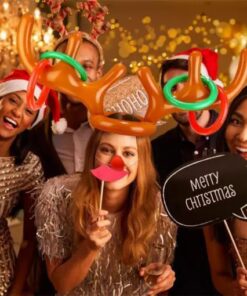 Gioco del lancio dell'anello con corna di renna di Natale