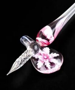 Set di penne per calligrafia in vetro con inchiostro e supporto per penna