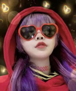 Occhiali da sole da donna oversize a forma di cuore di grandi dimensioni